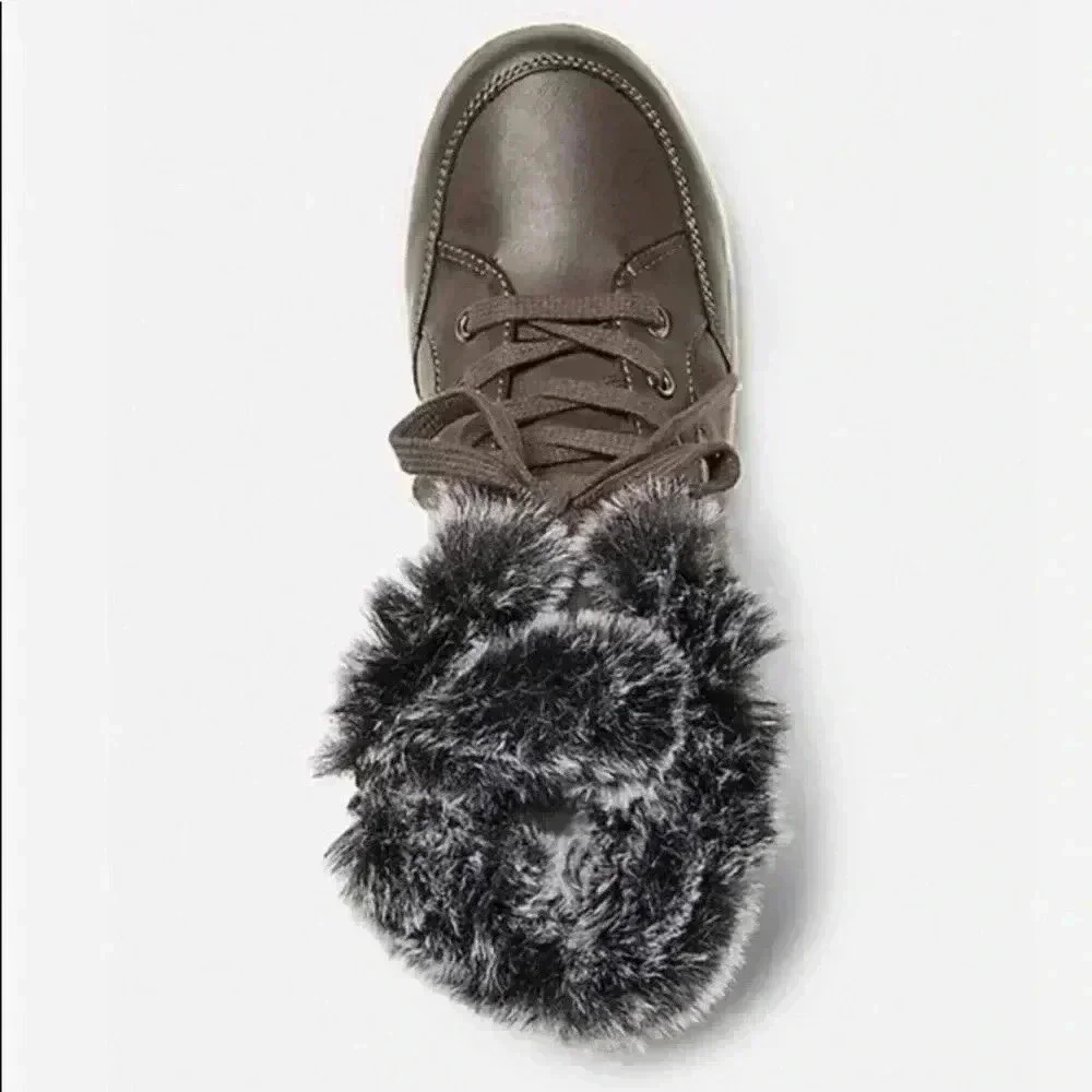 🆕JUSTICE BROWN FUR TRIM HIGH TOP SNEAKER 2🆕